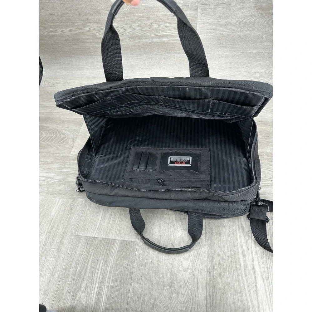 TUMI Alpha Expandable Ballistic Nylon Briefcase Business Laptop Bag 2671D3 Black